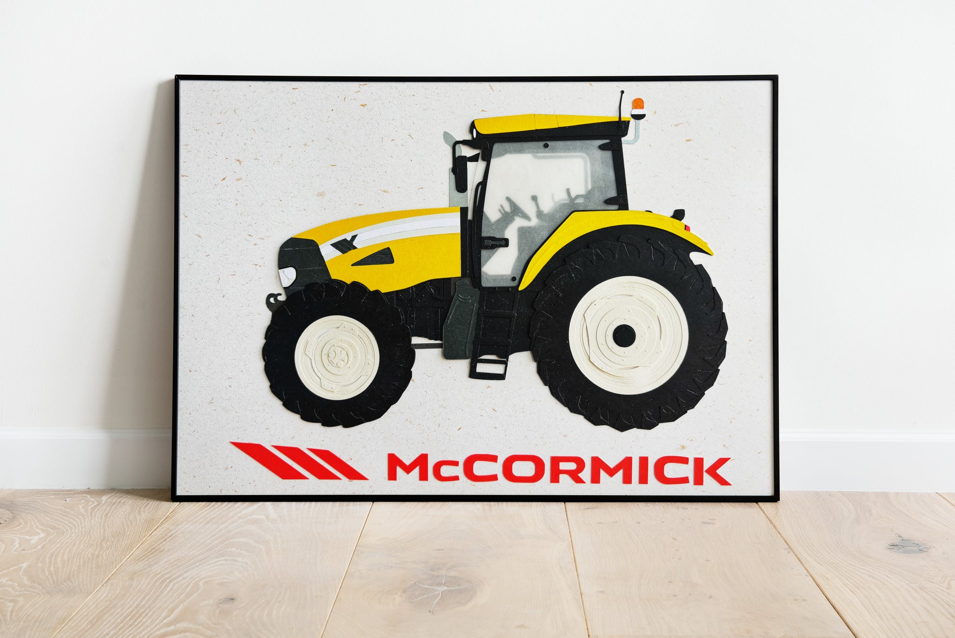Example of a poster with a tractor in a frame